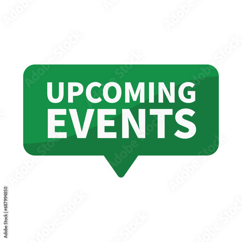 Upcoming Events In Green Rectangle Shape For Launching Promotion Information Business Marketing Social Media

