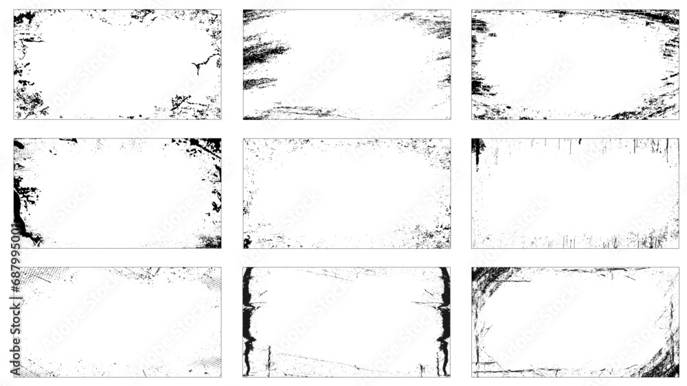 Grunge frame. vector template. Abstract grunge frame set. Background vector texture