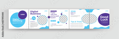 Set of social media instagram carousel for marketing. Instagram carousel template for digital marketing, coaches, institute and multipurpose.
