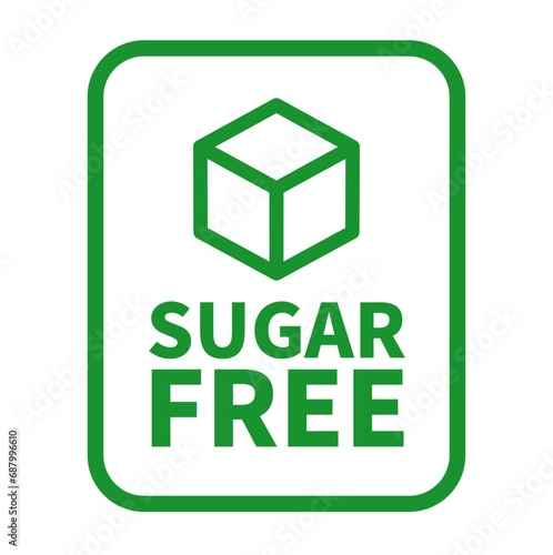 Sugar Free Sign In Green Line Rectangle Shape For Label Product Warranty Guarantee Information Business Marketing
