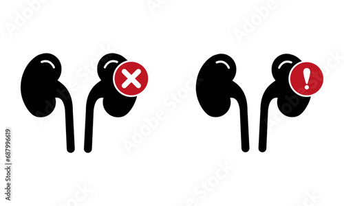 Illustration of renal failure icon vector
