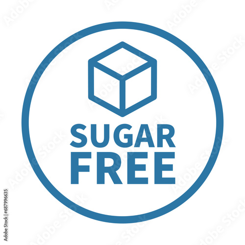 Sugar Free Sign In Black Line Circle Shape For Label Product Warranty Guarantee Information Business Marketing
