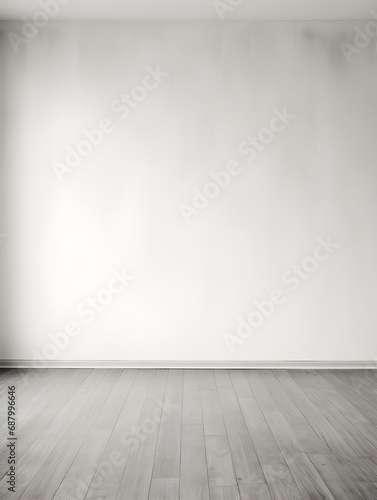 Simple room, gray Wall, laminate Floor