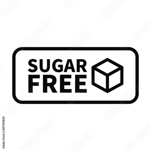 Sugar Free Sign In Black Line Rectangle Shape For Label Product Warranty Guarantee Information Business Marketing

