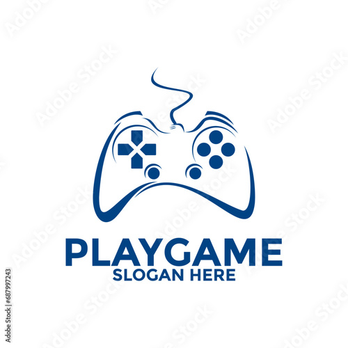Game console logo vector, Gaming logo with game pad logo design template, game play logo icon