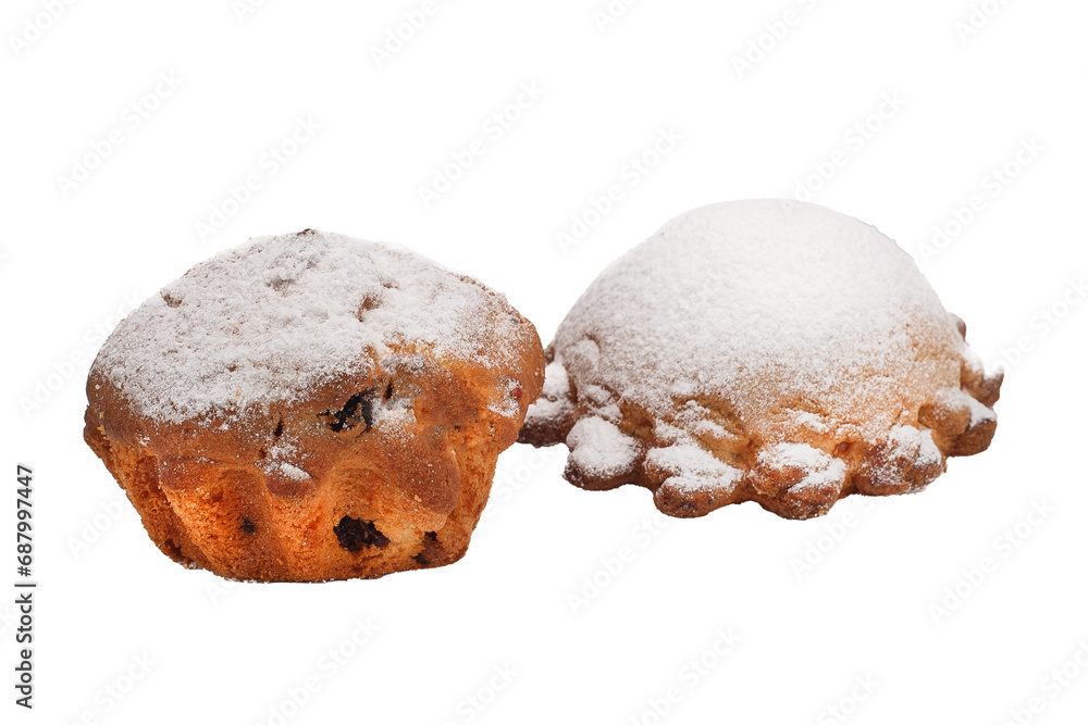 homemade food cupcakes, Sochni with curd filling, bakery products on a white background homemade food cupcakes, Sochni with curd filling, bakery products on a white background