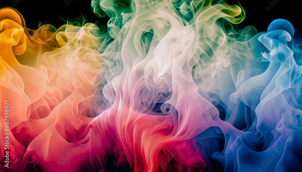 Fototapeta premium Smok texture of trendy abstract background. Creative flowing dynamic smoky wave.