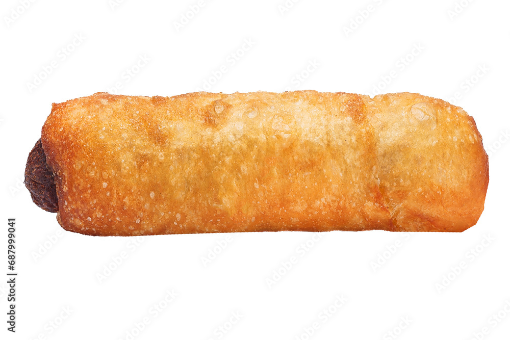 fried in butter, bread with sausages isolated background on a white isolated background fried in butter, bread with sausages isolated background on a white isolated background