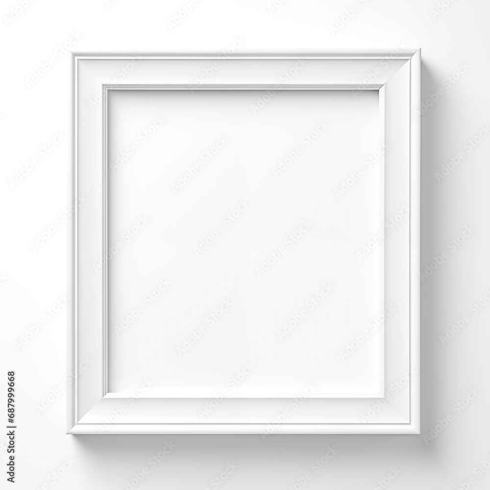Minimal empty square white frame mockup template isolated on white background. Minimal empty square white frame mockup template isolated on white background.