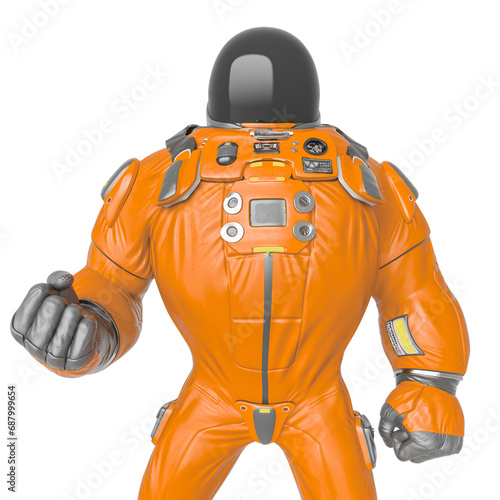 astronaut cartoon is ready to fight