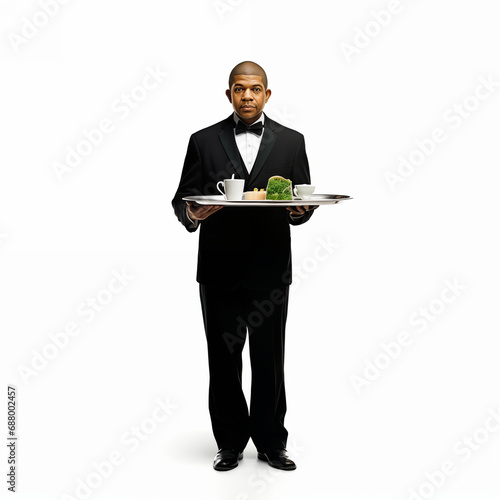 Waiter on white background ...
