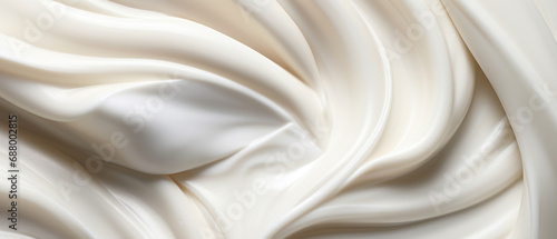 Velvety yogurt texture in detail, epitome of dairy creaminess.