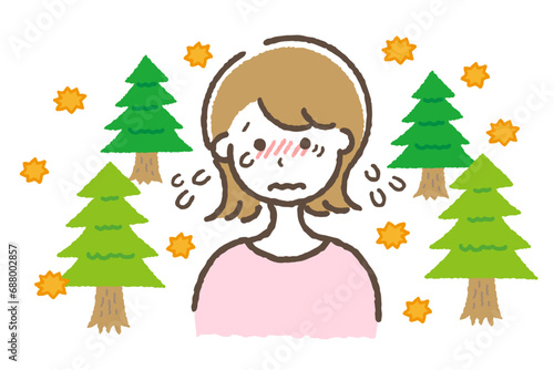 花粉症に悩む女性