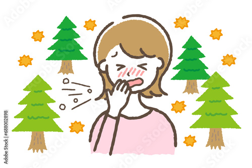 花粉症に悩む女性