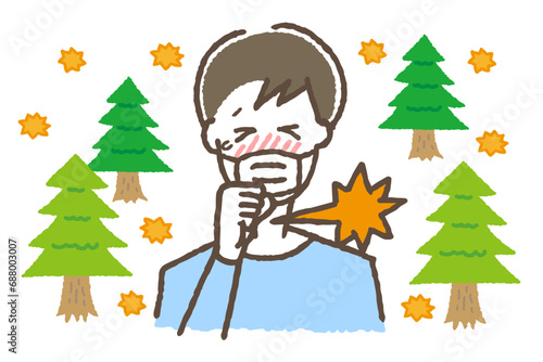 花粉症に悩む男性