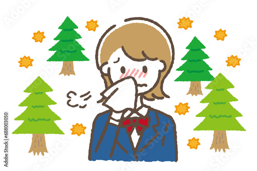 花粉症に悩む女性