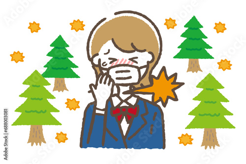 花粉症に悩む女性