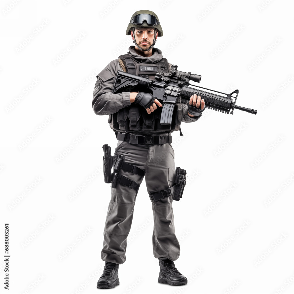 Special forces soldier. Shot in studio. Isolated on white Special forces soldier. Shot in studio. Isolated on white