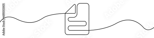 One continuous line vector drawing of a folder. Outline documents background icon. Saving securities vector icon. Vector illustration.