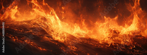 Captivating fire scene, pitch-black background,.