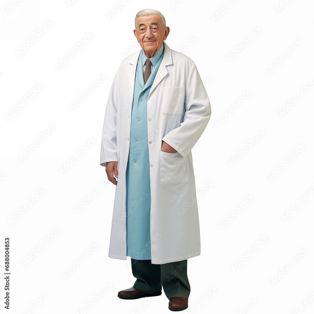 Portrait of caucasian male doctor full length looking at camera isolated on white Portrait of caucasian male doctor full length looking at camera isolated on white