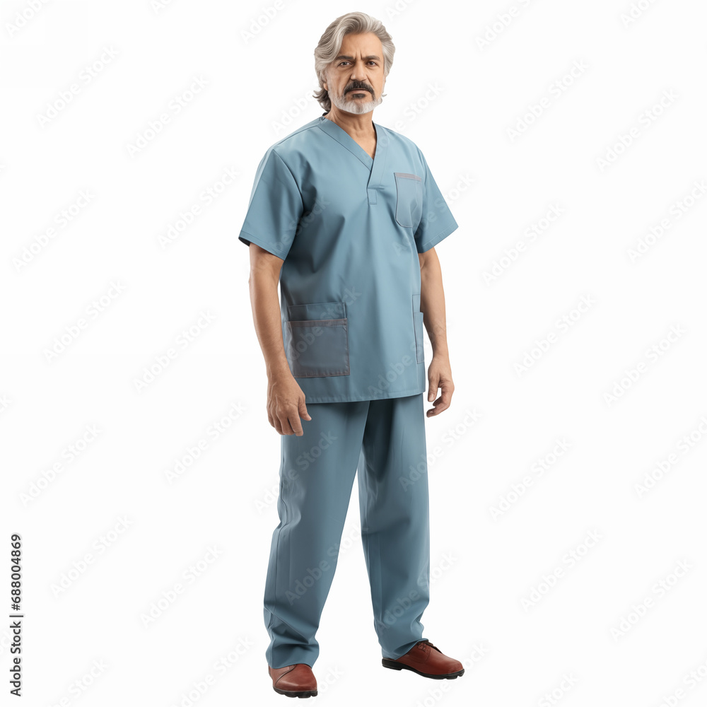 Portrait of caucasian male doctor full length looking at camera isolated on white Portrait of caucasian male doctor full length looking at camera isolated on white