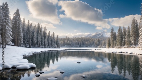 winter landscape with river © Khadija