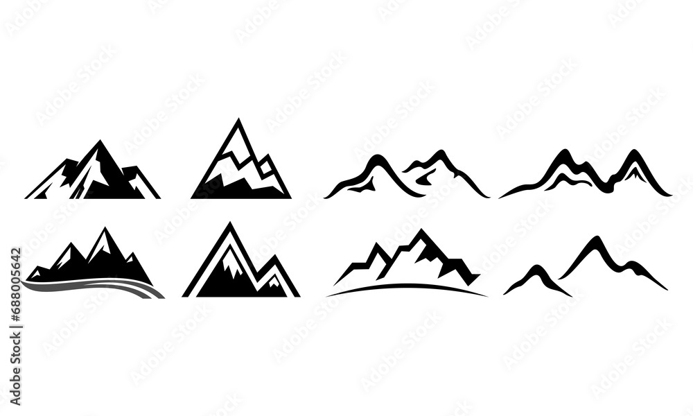 icon set mountain logo template