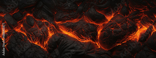 Vivid lava texture in eruption.