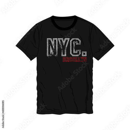 Brooklyn NYC typography t shirt chest print design vector illustration ready to print