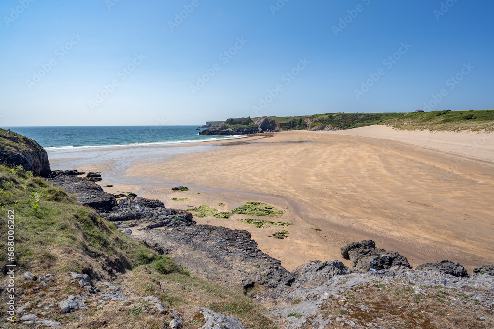 Broad Haven beach view from cliff top