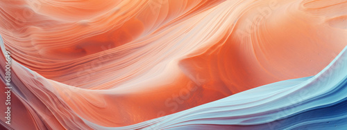 Energetic abstract composition, blending orange and blue.