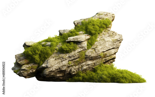 Ethereal Rockscape in Green On transparent background
