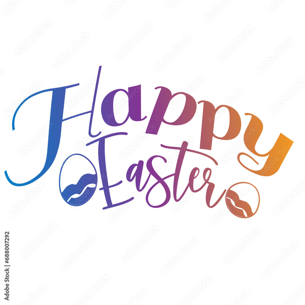 Fototapeta premium Happy Easter with egg word art
