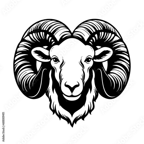 ram face with horns icon logo
