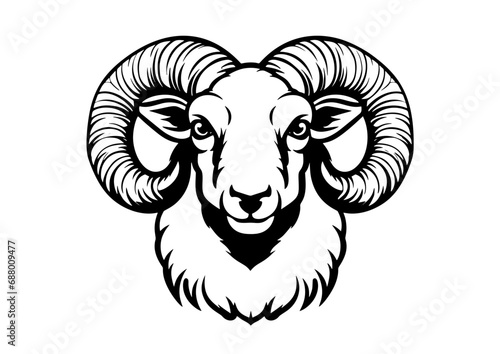 ram face with horns icon logo
