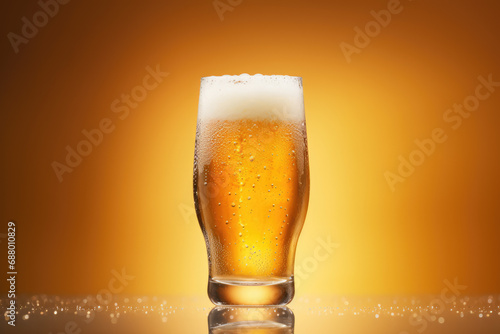 cold craft light beer in a glass