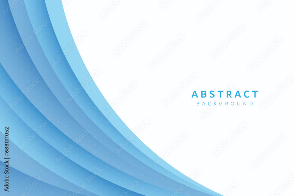 white abstract background with realistic layered blue paper cut vector curved lines white abstract background with realistic layered blue paper cut vector curved lines