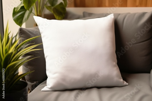 Blank white pillow case design mockup, isolated, clipping path, Clear pillowslip cover mock up template. photo