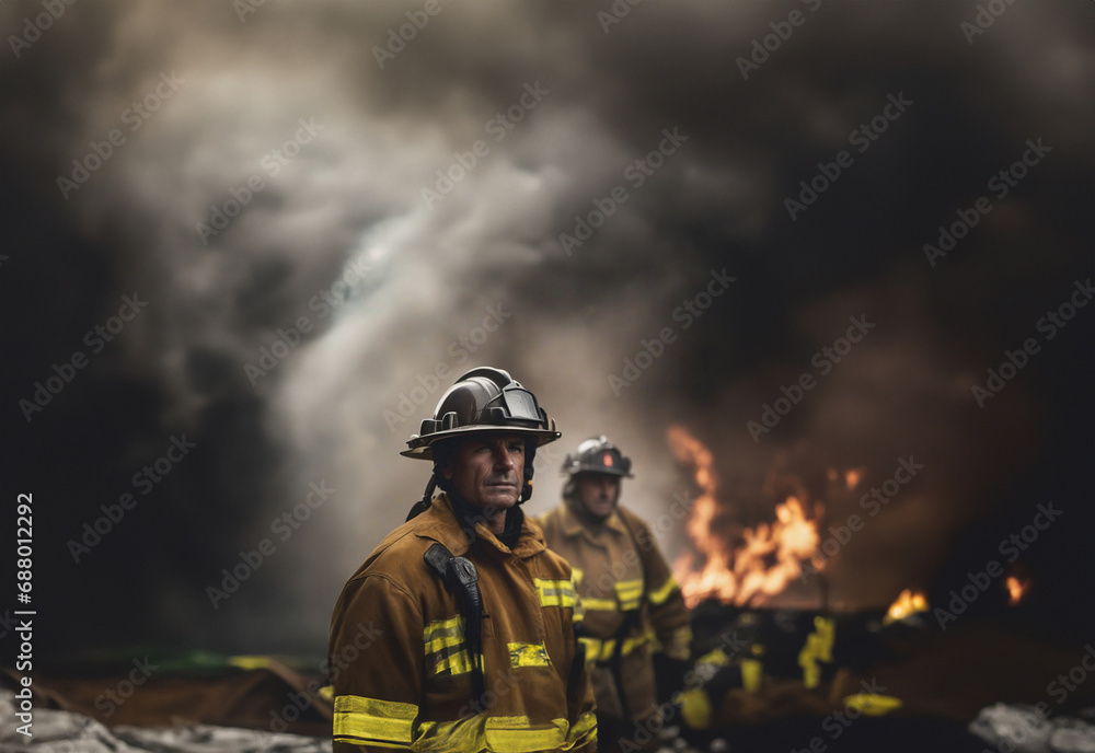 team of firefighters extinguishes a fire team of firefighters extinguishes a fire