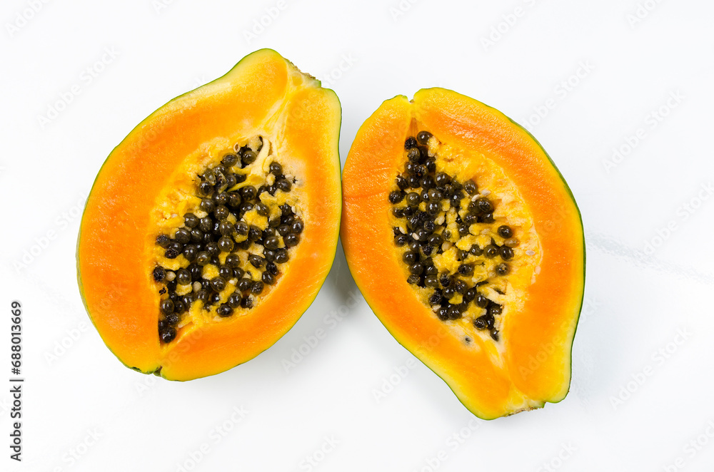 papaya isolated on white background papaya isolated on white background