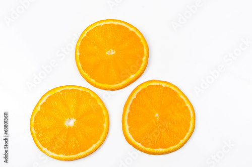 orange slices on white