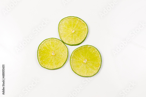lime slices on a plate