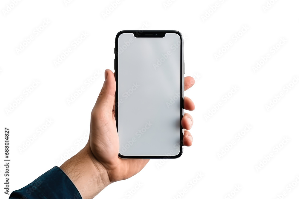 Mock up of a man holding device with copy space for advertiser isolated on transparent and white background. Png transparent. Mock up of a man holding device with copy space for advertiser isolated on transparent and white background. Png transparent.