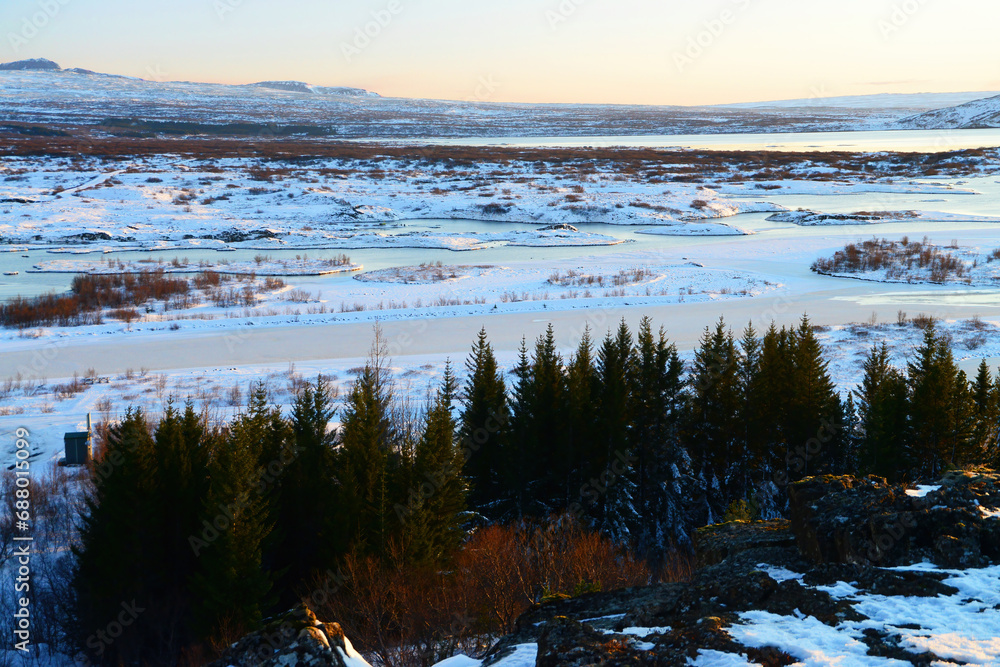 The Snowy Highlands of Iceland in Winter