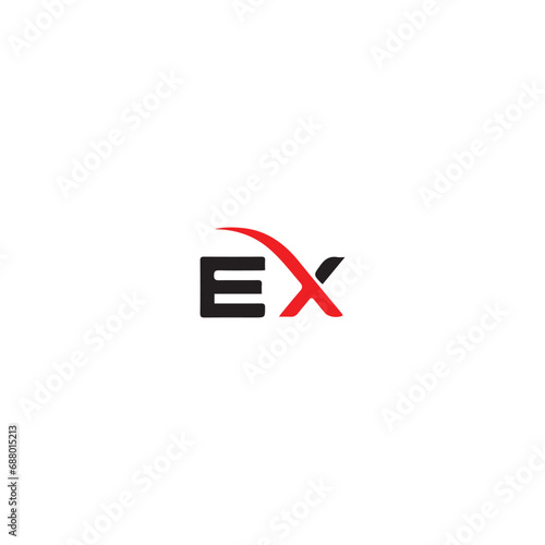 EX logo. E X design. White EX letter. EX, E X letter logo design. Initial letter EX linked circle uppercase monogram logo. E X letter logo vector design. 