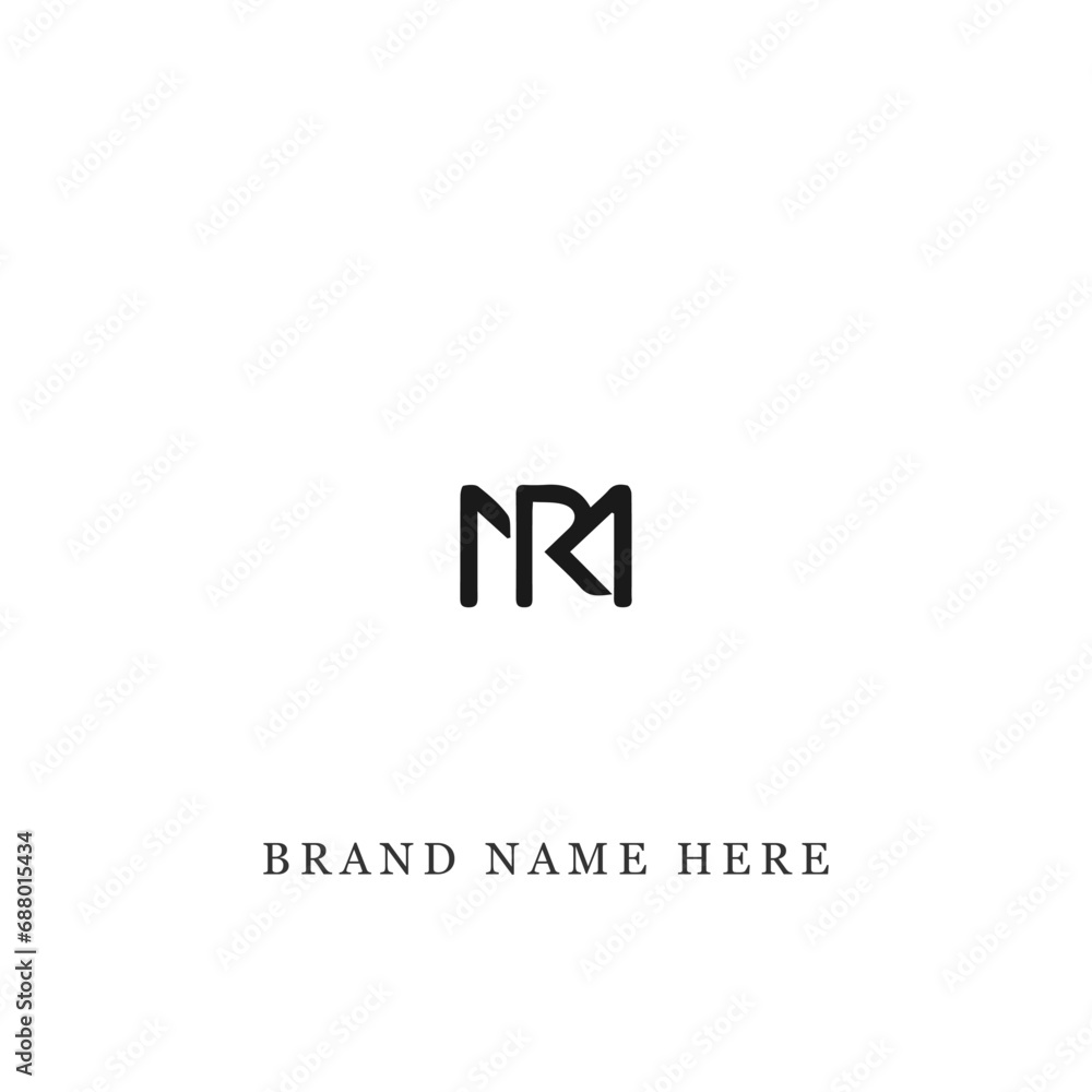 Fototapeta premium MR logo. M R design. White MR letter. MR, M R letter logo design. Initial letter MR linked circle uppercase monogram logo. M R letter logo vector design. 