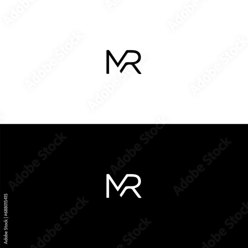 MR logo. M R design. White MR letter. MR, M R letter logo design. Initial letter MR linked circle uppercase monogram logo. M R letter logo vector design.  photo
