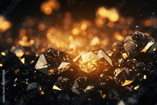 Close-up of a pile of diamonds background