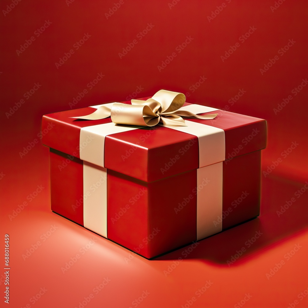 red gift box on red background red gift box on red background
